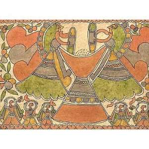  Indian Folk Paintings Madhubani Art Organic Color Paper 