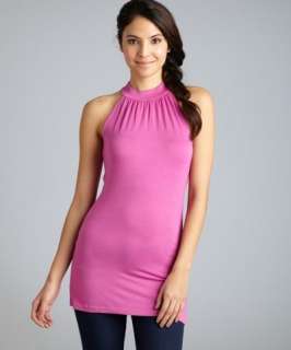 Rebecca Beeson berry stretch jersey banded halter top