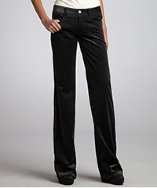 Celine black stretch cotton velvet corduroy flared pants style 