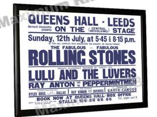 1964 Rolling Stones Concert Poster Queens Hall Leeds UK  