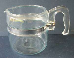 Vintage Pyrex Glass Coffee Pot Only, 4 Cups 7754B Flame  
