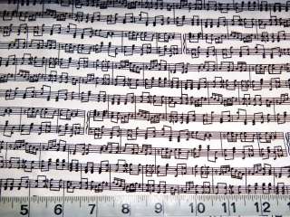 MUSIC NOTES COTTON FABRIC CUPCAKE Musical Score Sheet YARD *  