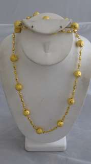   BOLLYWOOD GOLD PLATED GP BALL CHAIN MALA NECKLACE 29 INCH  