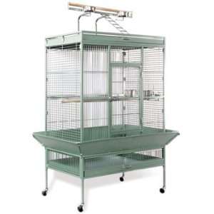  Wrought Iron Bird Cage in Sage, X Large, ColorGreen
