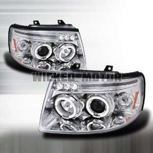   05 Ford Expedition Projector Headlights   Chrome Blue Lens Automotive