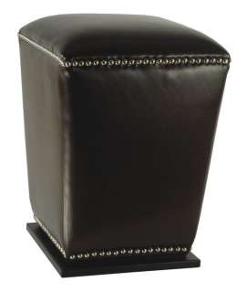 this 2 peice set black leather ottomans are dining chair height