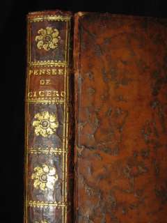   Antique French Latin Book ~ CICERO Pensees de Ciceron Philosophy