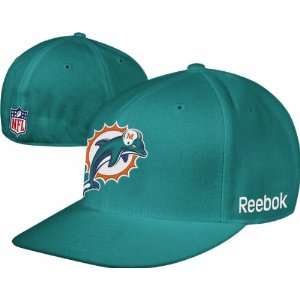  Miami Dolphins Reebok 2011 Sideline Aqua Fitted Flat Brim Hat 