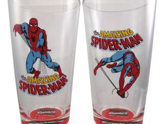 Set Of 4 Amazing Spider Man Pint Tumbler Glasses 16 Ounce  