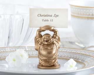 Place Card Holder Gold Laughing Buddha Wedding Favor  