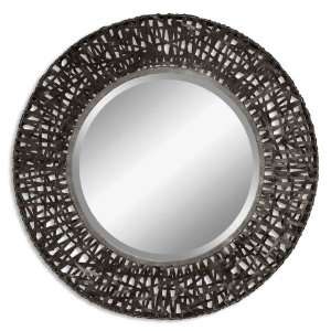 Uttermost 36.5 Inch Alita Mirror Wall Mounted Mirror Black Woven 