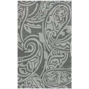   Hand Tufted Wool Carpet Area Rug 8x10 Slate Paisley: Furniture & Decor