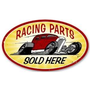  Racing Parts Automotive Oval Metal Sign   Victory Vintage 