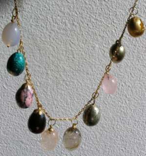   Imperial Russian 14k Gold&precious stones Easter eggs necklace  