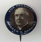 Vintage 1920 Warren G. Harding For President Pin Whi