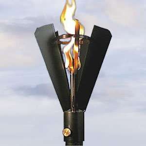 Big Kahuna Fin Style Propane / Natural Gas Tiki Torch   Permanent 
