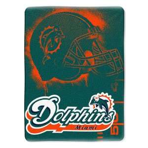  Miami Dolphins NFL Tag Micro Raschel Blanket (60x80 