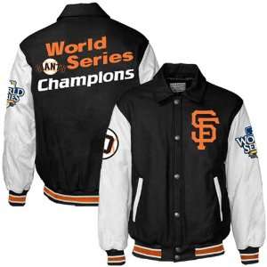   Black White 2010 World Series Champions Wool/Leather Jacket (Large