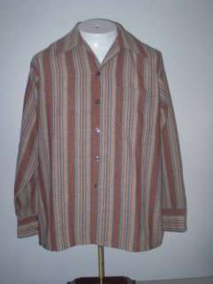 60s Puritan wool shirt atomic print rockabilly sz L  