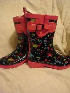 Capelli New York Kids Rain Boots Splatter Wellies 10 4  