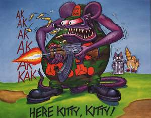 Ed BIG DADDY Roth RAT FINK Poster HERE KITTY KITTY  