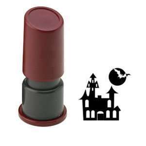  Halloween Pre Inked Rubber Stamp   HAUNTED HOUSE