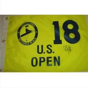  2002 U.S. Open (Bethpage Yellow) Golf Pin Flag   Autographed Pin Flags
