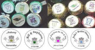108 Round Wedding   Bridal Shower  Irish CladdaghThemed Candy Labels