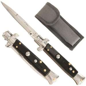  Milano Italian Style Stiletto Knife (Black) Sports 