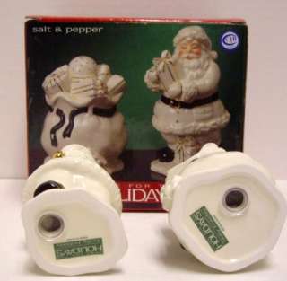 Holly Holiday Figural Santa/Toys Salt & Pepper Shakers  