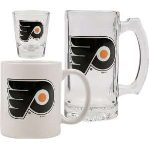 Philadelphia Flyers Glassware Set 3D Logo Tankard, Coffee Mug, Shot 