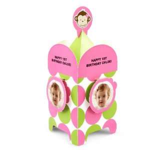  Pink Mod Monkey Personalized Centerpiece: Toys & Games