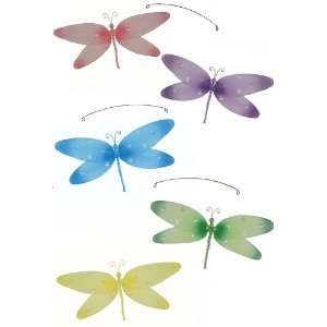  Pink Purple Yellow Blue Green Sparkle Dragonfly Mobile 