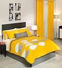 NEW Reversible Yellow Gray Comforter Bedding Bed In A Bag Sheet Set