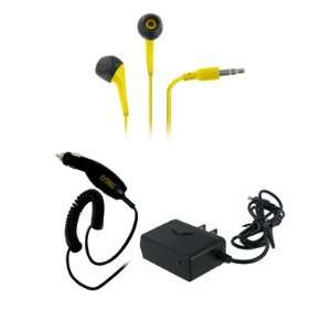 EMPIRE LG Lucid 4G VS840 3.5mm Stereo Earbud Headphones (Yellow) + Car 