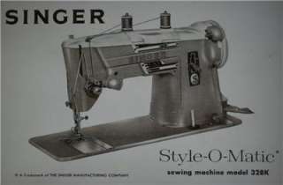 Singer 328K Style O Matic Sewing Machine Instruction Manual On CD