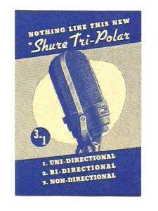 Advertising Poster Stamp Shure Tri Polar microphone  