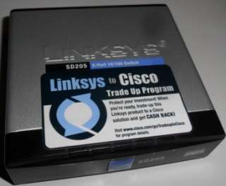 Cisco Linksys SD205 5 Port 10/100 Ethernet Switch Used  