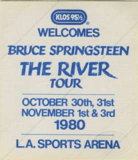 Unused radio promotional backstage pass for the BRUCE SPRINGSTEEN 