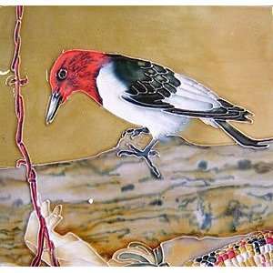    Red Headed Woodpecker Ceramic Wall Art Tile 4x4: Home & Kitchen