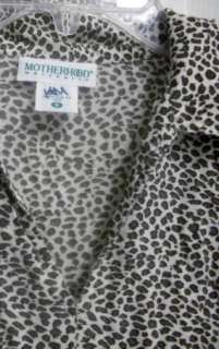   MATERNITY BROWN LEOPARD ANIMAL SPOTTED PRINT TIE BACK RAYON TOP S