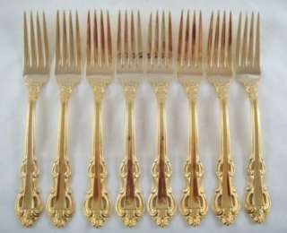 Towle Golden Electroplate Flatware King Arthur 7 5/8 Dinner Forks 8 