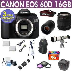  Canon EOS 60D + Sigma 18 200 Lens + 650 1300mm Lens 