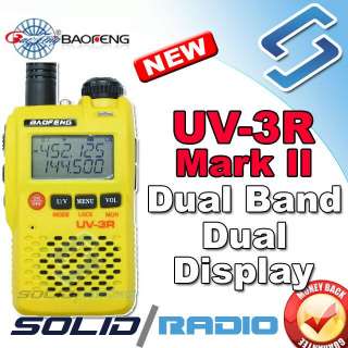 BaoFeng UV 3R Mark II UHF/VHF dual band radio Yellow 2 frequency 