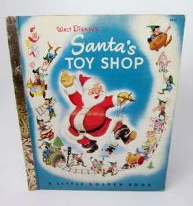 Childrens Vintage Book Little Golden Disney Santas Toy Shop 1st Ed 