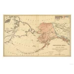  Alaska   Panoramic State Map Giclee Poster Print