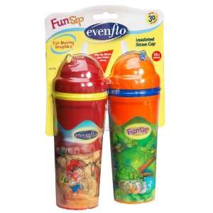  Evenflo FunSip Insulated Straw Cup 10 OZ   2 PK Boy Colors Baby