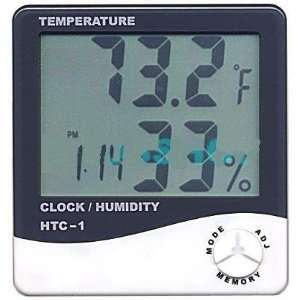  LCD Thermometer Hygrometer Temp & Humidity HTC 1 Clock 