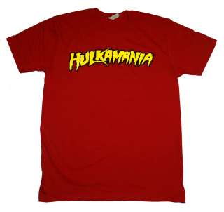 Hulkamania Hulk Hogan Pro Wrestling WWF Retro Red T Shirt Tee  