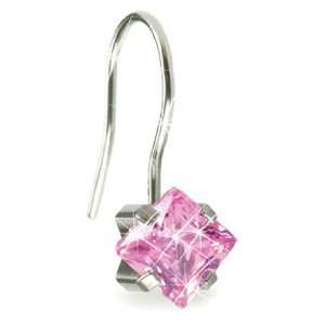   Blomdahl Natural Titanium Tiffany Drop Earrings   Rose 6 mm Jewelry